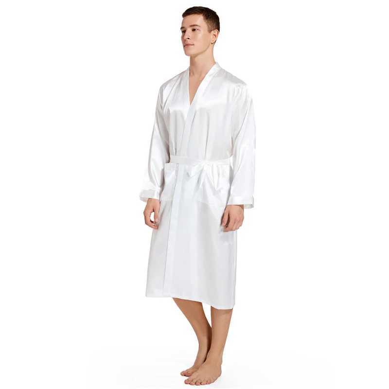 Wholesale Mens V Neck Satin Robe Kimono Long Bathrobe Groom Gold Glitter Nightgown Lightweight Sleepwear for Wedding Party T129XJ241018