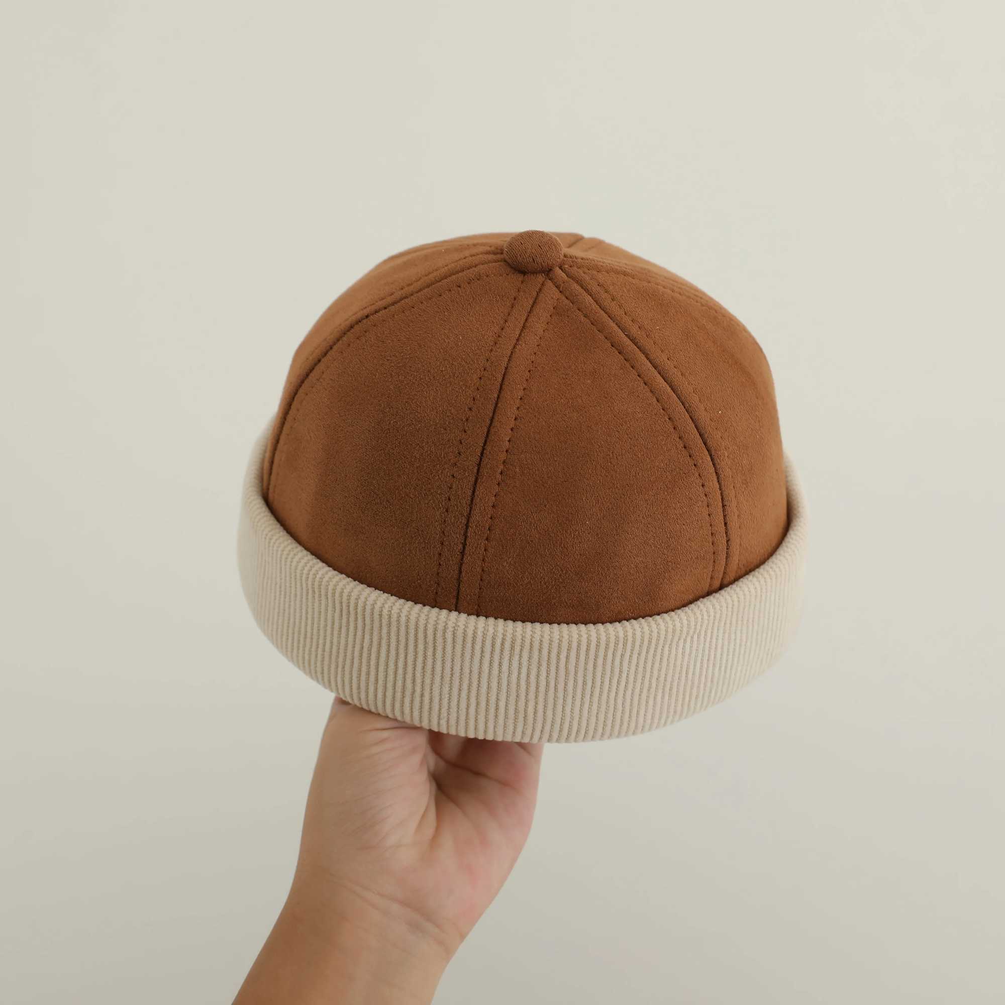 Autumn Winter Kids Landlord Hats Brimless Solid Color Adjustable Boy Girl Sunshade Melon Hats Children Docker Caps LX241018