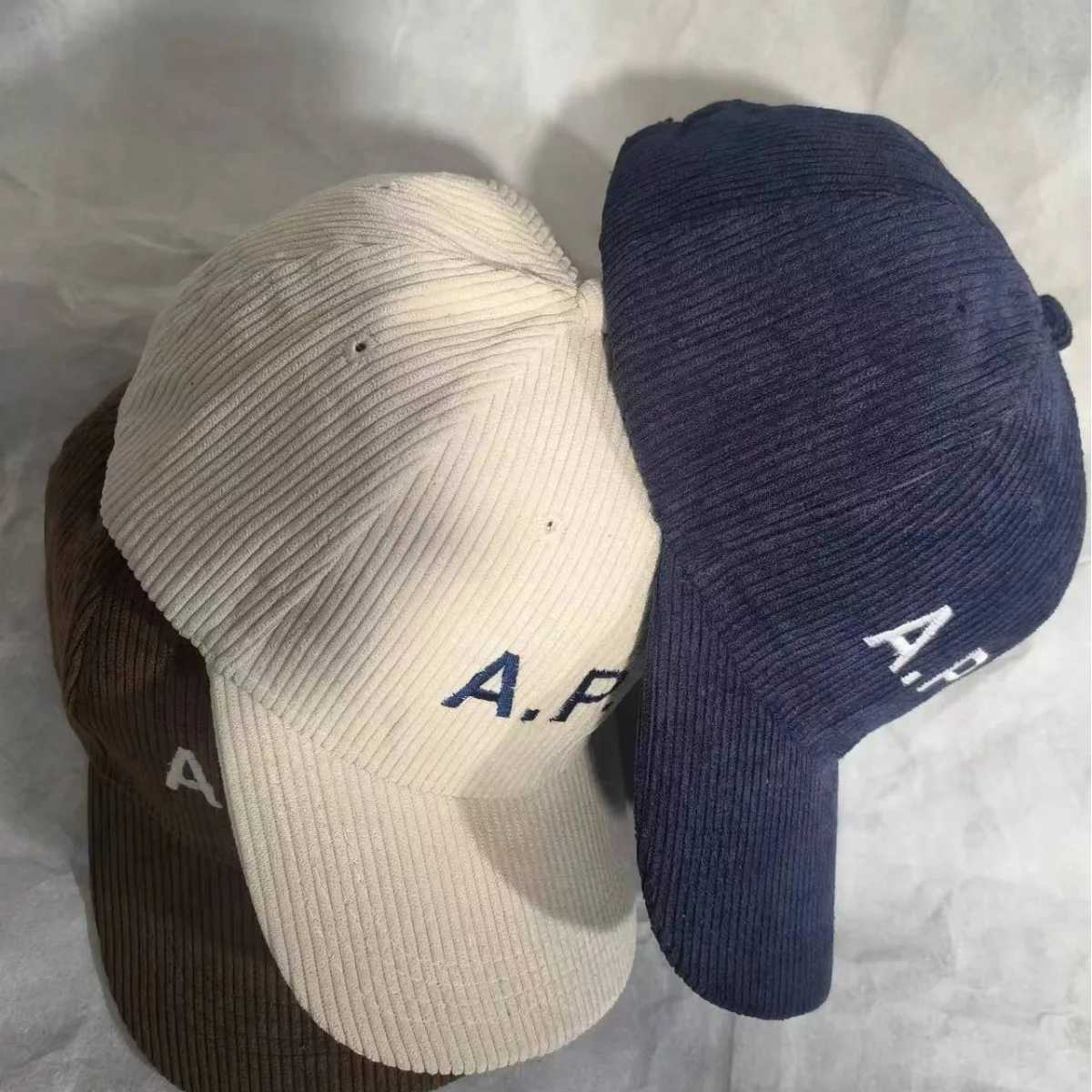 AP corduroy embroidered hat. Unisex style warm casual fashion street trend duck tongue cap. Adjustable corduroy newsboy capX241018