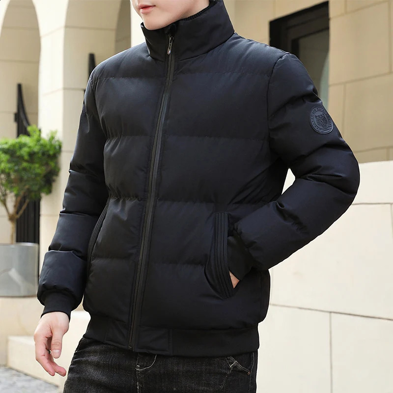 Winter Thick Jacket Mens Fashion Casual Short Coldproof Down Cotton Warm Coat Male Lightweight Snow Solid Color Parka 241010