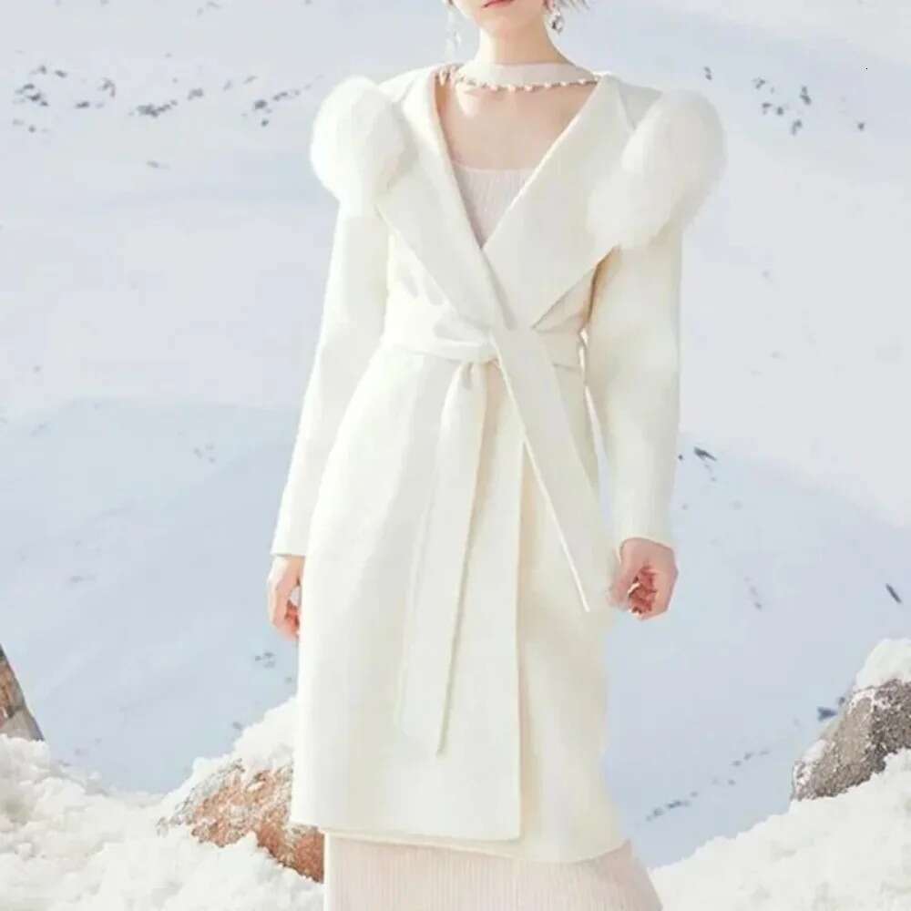 Wool For Women Autumn Winter Natural Fox Collar Hooded Casual Cashmere Woolen Real Fur Coat Fur
