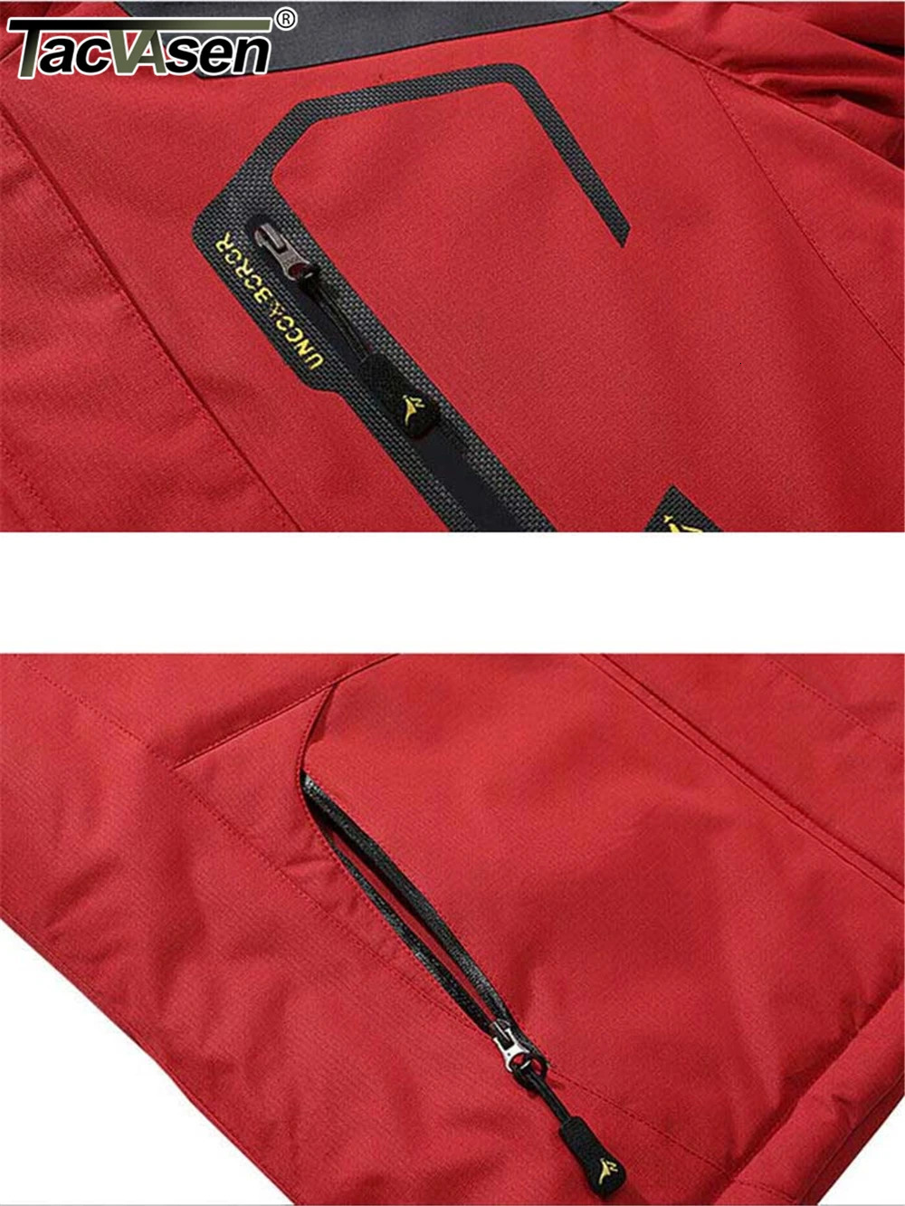 TACVASEN Fleece Lining Mountain Jackets Mens Hiking Outdoor Removable Hooded Coats Ski Snowboard Parka Winter Outwear 241018