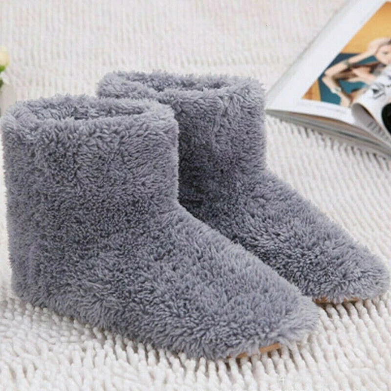Winter USB Warm Shoes Plush Warm Electric Sliding Feet Washable Mens Comfortable Snow Boots Coral Velvet Socks241018