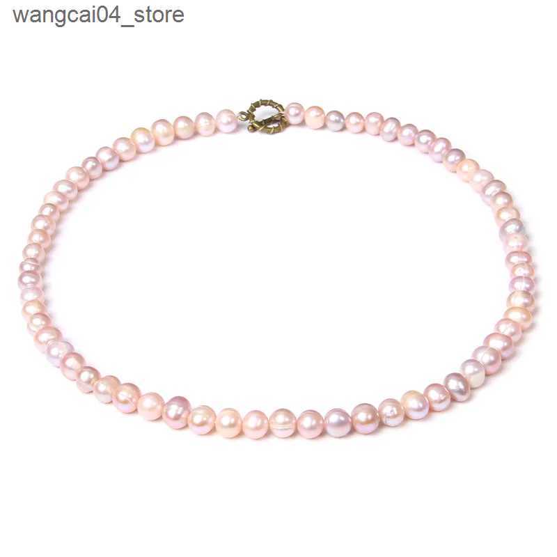Chokers Trend Jewelry Purple Natural Pearls Necklace Freshwater Pearl Bead Necklace Womens Pearl Necklace Fashion Jewelry L240910