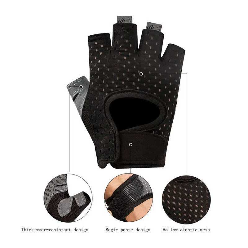 Fitn Gloves Half Finger Mens and Womens Dumbbell Breathable Mountain Bike Sport Thin Sunscreen Half Finger C14W241018