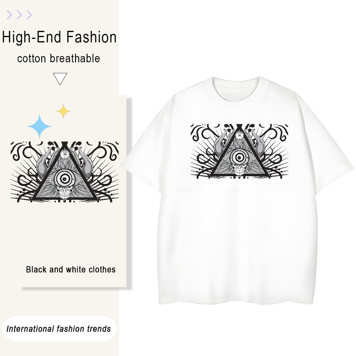 Custom Woman T Shirts 230g Cotton Crew Neck Casual Sport eye of the devil Lady T shirt Brand White Plus Size Tops