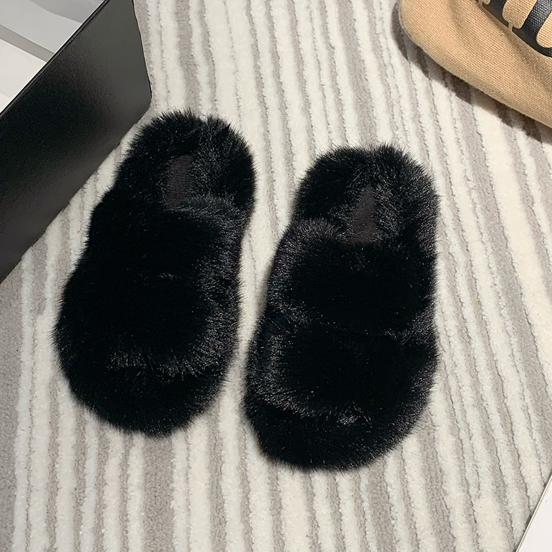 Children's slippers, internet famous new soft soled girls' fur shoes, autumn and winter indoor warm home shoes, girls' cotton slippers