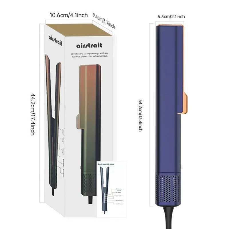 2024 New Design Negative Ion Airflow DC Drying Flat Iron Airflow 2-in-1 One Step Hair Removal Machine DC W241018