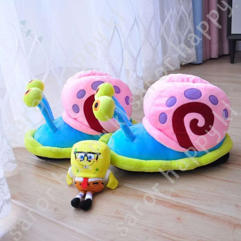2022 Cartoon Slippers Women Funny Cute Snail Home Plush Shoes Indoor Cozy Flat Slides Furry Warm Winter Slipper Girl Flip Flop 196