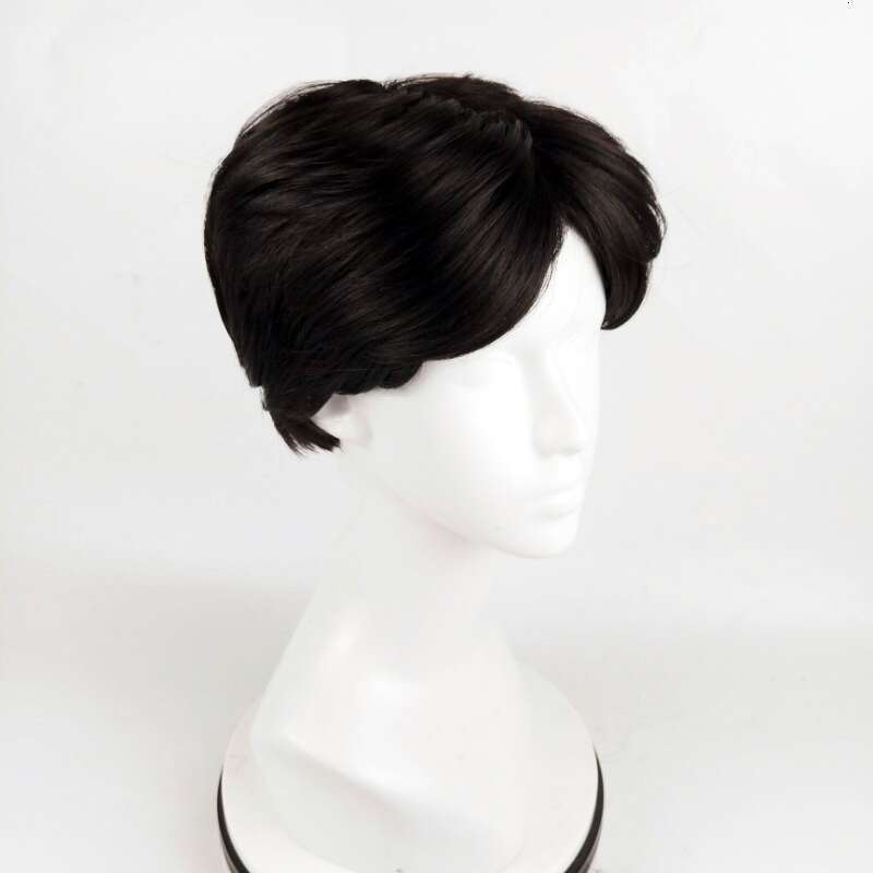 Men's Fluffy Hoodie With Middle Split Bangs, Short Hair Mechanism, Synthetic Fiber Wig