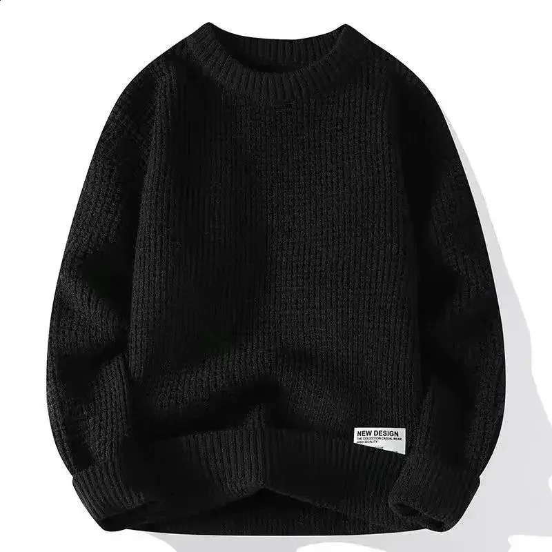 Knitwear loose fitting Korean clothing round neck pull-out mens Crewneck Y2k jumper streetwear mens knitted sweater 241018