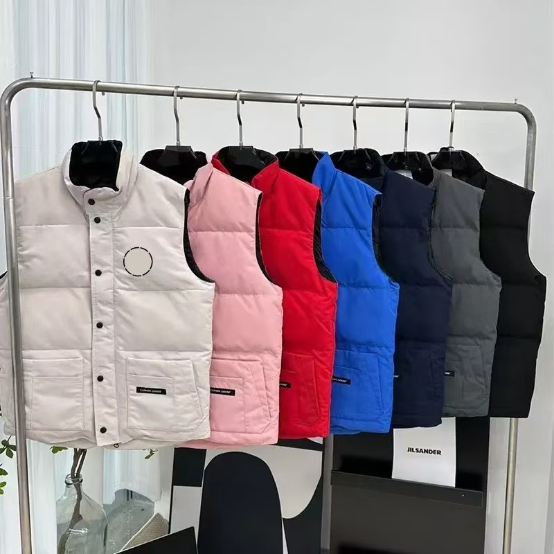 Men's Jackets Canadian Puffer Jacket Vests designer vest Femme Gilet Parka Stand Collar Zipper Button Letters Embroidery Slim Outerwear Coats puffer vests vest tops