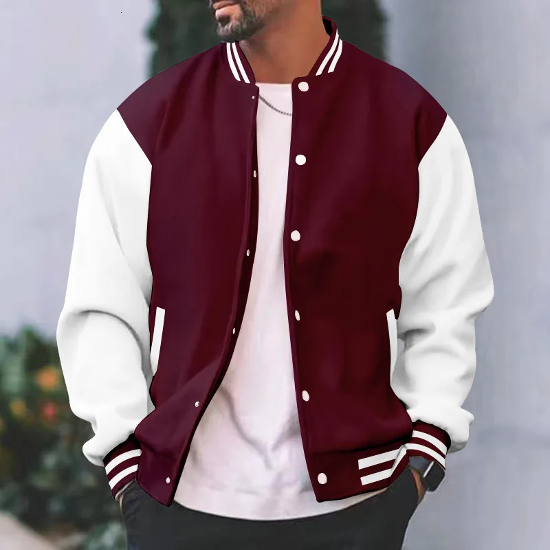 Loose Trendy Baseball Jersey Men Fashion Bomber Jacket Mens Casual Plus Size Tops Street overcoat 241018