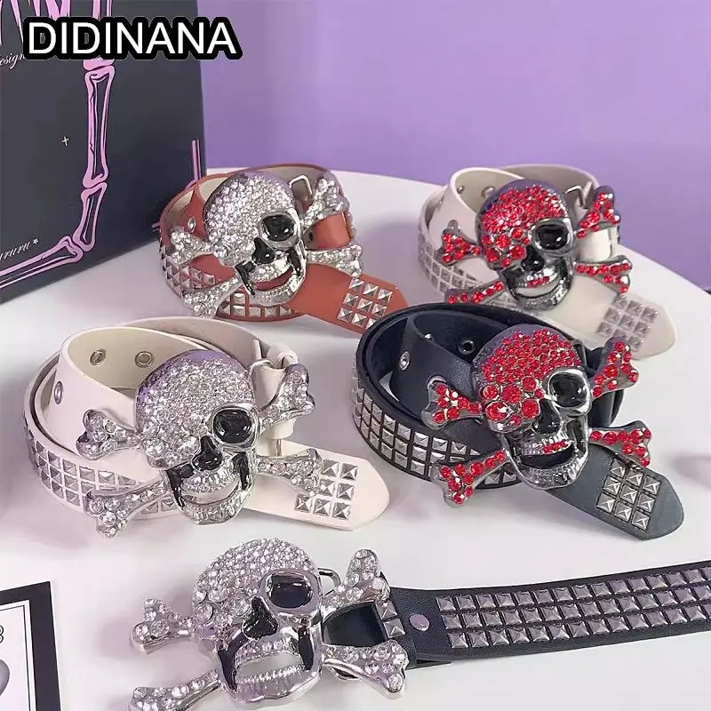 Womens Y2K Womens Gothic Punk Pendant Riveted Hairy Belt Western Cowboy Belt Womens Hip Hop Steampunk Belt 241018