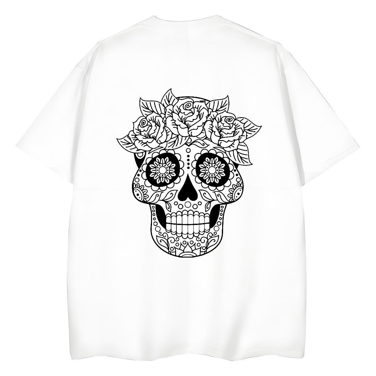 Fashion Woman T Shirts 230g Pure Cotton Crew Neck Spring Summer skull Couples T Shirts Designer Nice Cartoon Print Clothes
