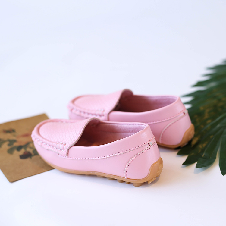 Kids Casual Shoes Flat Candy Colors Unisex Boys Girls Soft Loafers Slip-on PU Leather Cutefeet For Toddler Girl Youth Shoes Big Size 21-36