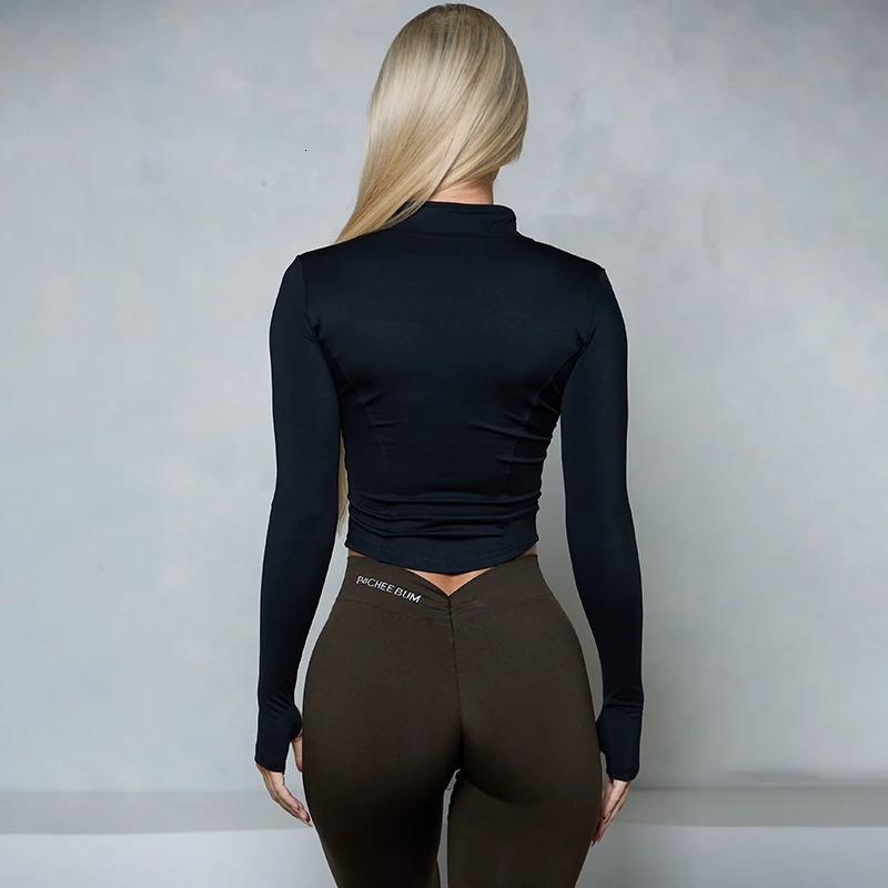Pchee BUM Sculpting Jacket Running Elasticity Yoga Slim Top Coat Womens Sports Gym Long Sleeves Women Zipper 241018