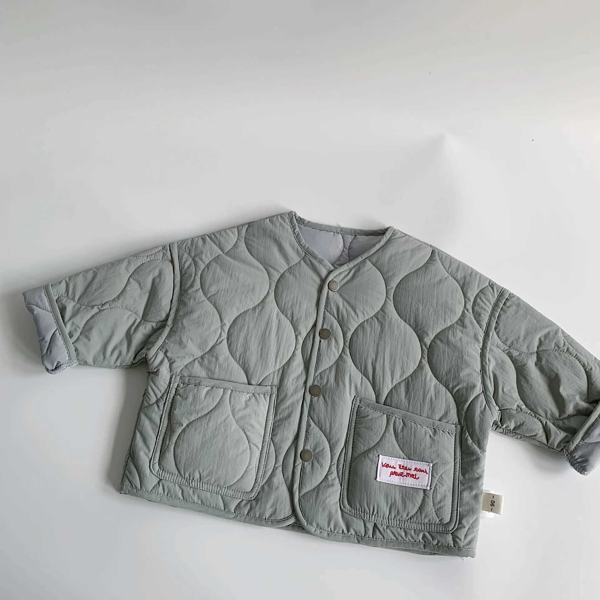 Childrens clothing childrens casual jacket winter boys and girls pockets standard cotton pads new clip on cotton fully matched jacket trendy M241018