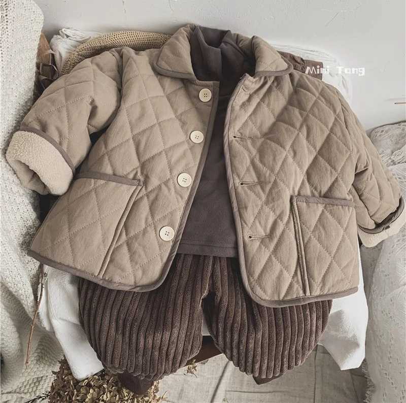 Boys autumn and winter literature and art retro style cotton jacket new thick cotton clothing childrens fashionable warm jacket M241018