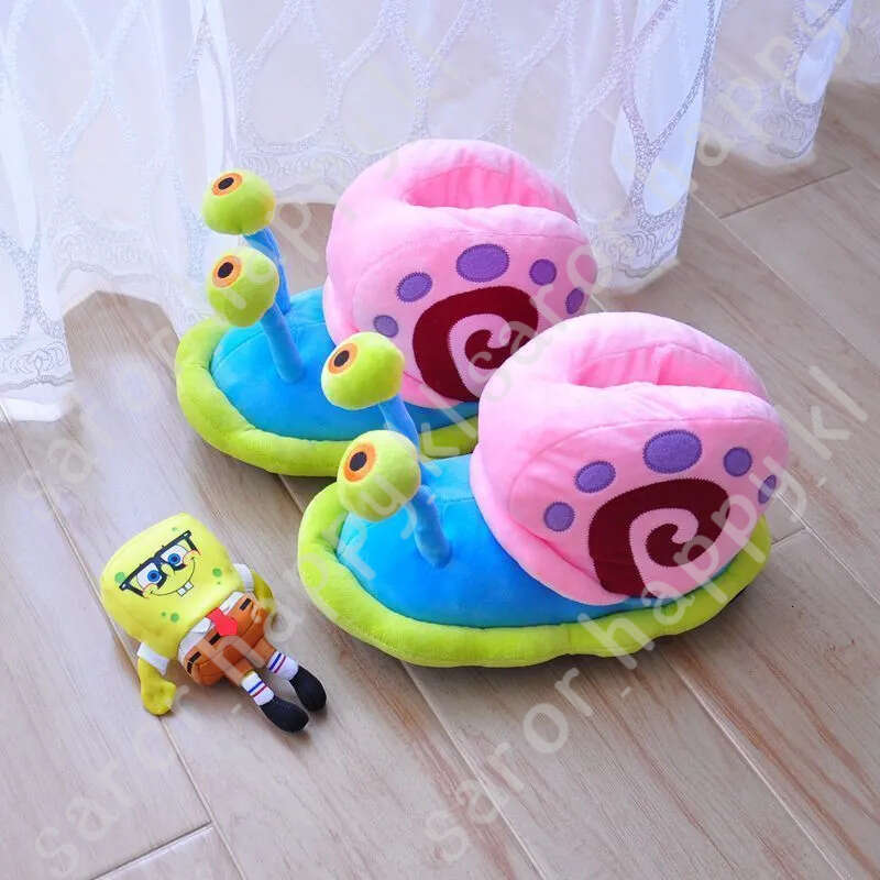2022 Cartoon Slippers Women Funny Cute Snail Home Plush Shoes Indoor Cozy Flat Slides Furry Warm Winter Slipper Girl Flip Flop 111