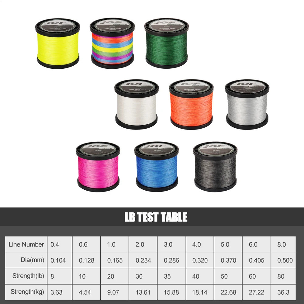 JOF 4 Strands Braided Fishing Line Multifilament 300M 500M 1000M Carp Japanese Wire Accessories Pe 241007