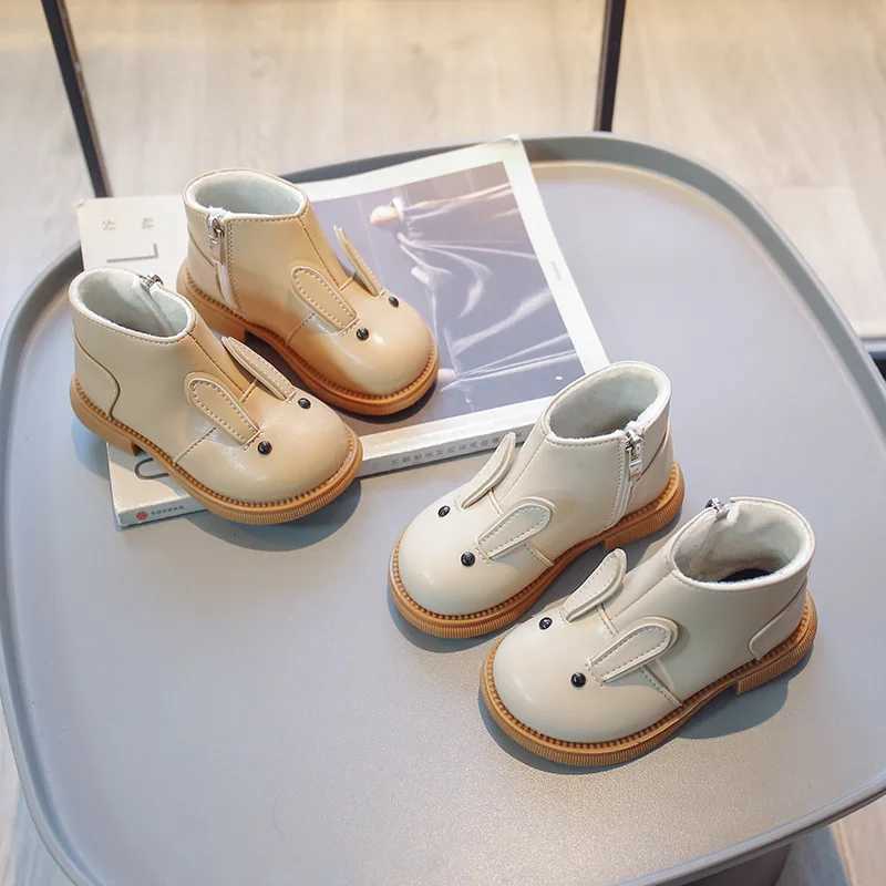 Boots Winter girls short boots plush cartoon childrens princess shoes outdoor anti slip childrens ankle boots H241018