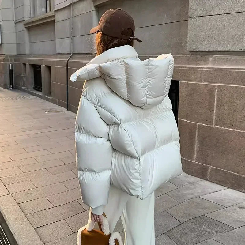 Down jacket womens highend winter fashion hooded thickened pufffeel bread 241018