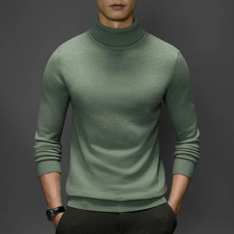 Mens Autumn and Winter Simple Turtleneck Bottoming Sweater Fashionable AllMatching 241018