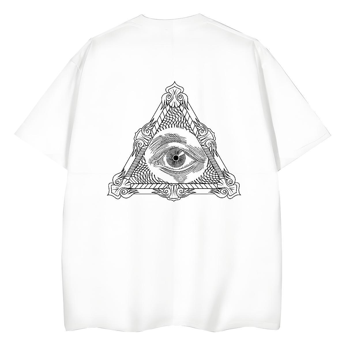 TOP Quality T shirt 230g 100% Cotton Breathable Summer Casual eye of the devil Unisex Tshirts Comfortable DIY Printed Clothes Shirt