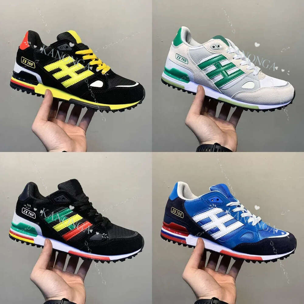 Originals Zx750 Running Shoes Fashion Suede Patchwork High Quality Black Red Green Breathable Trainers Athletic Wholesale Zx 750S