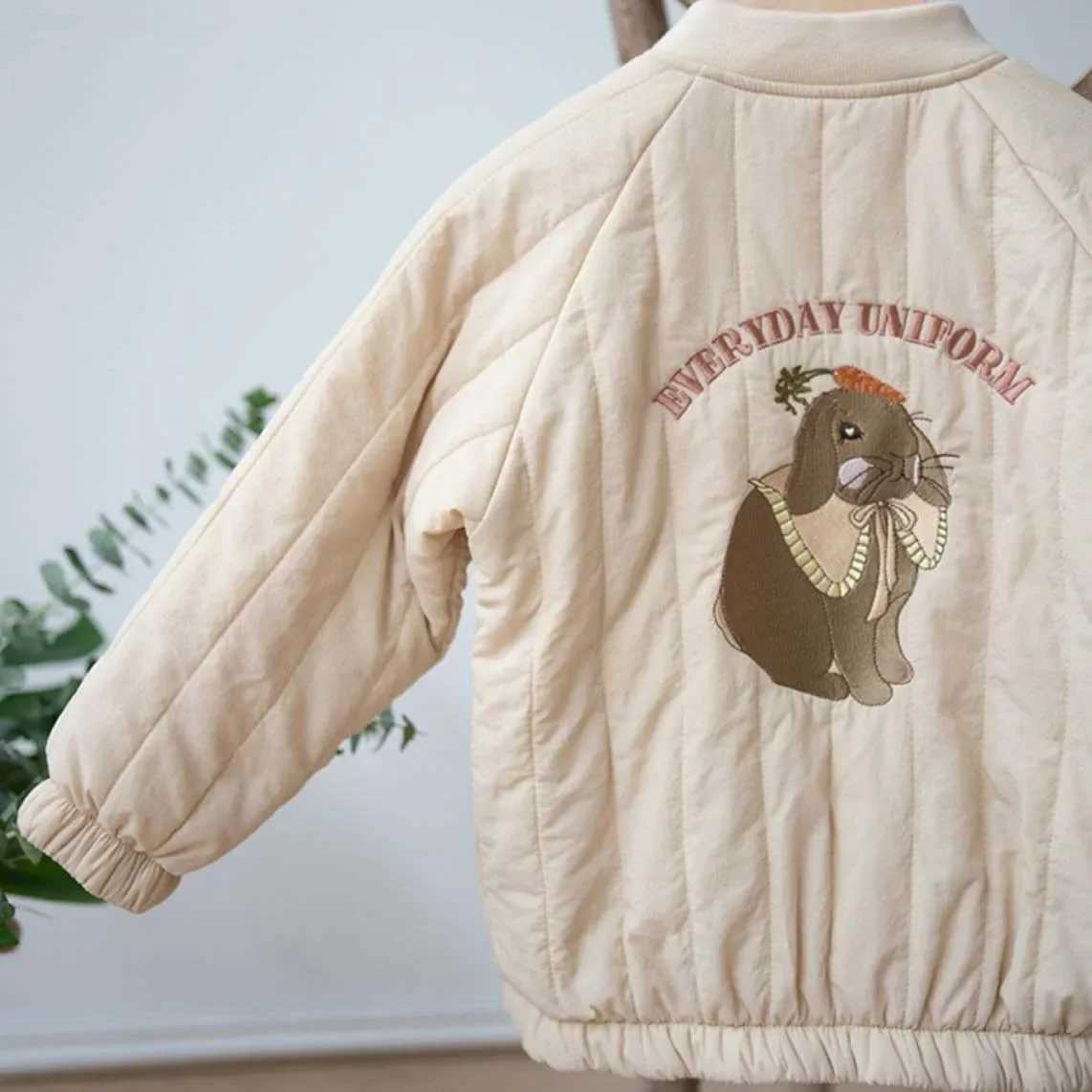 Winter Childrens Jacket Cartoon Embroidery Childrens Thick Cotton Coat Autumn Boys and Girls Thick Cotton Coat M241018
