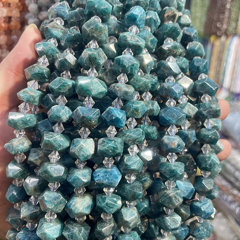 Natural gemstone Apatite lemon quartz aquamarine Labrador 8-10X12-15mm pine bead earrings necklace bracelet jewelry making 241017