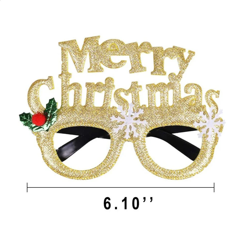 12 Christmas Glasses Sparkling Party Glasses Frame Christmas Decoration Clothing Christmas Party Holiday Discount Glasses 241018