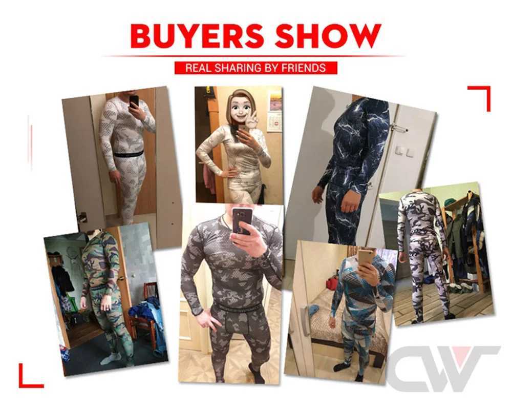 Men's Thermal Underwear Mens Thermal Underwear For Men Thermo Camouflage Clothes Long Set Tights Winter Compression Underwear Quick Dry 2Piece Se