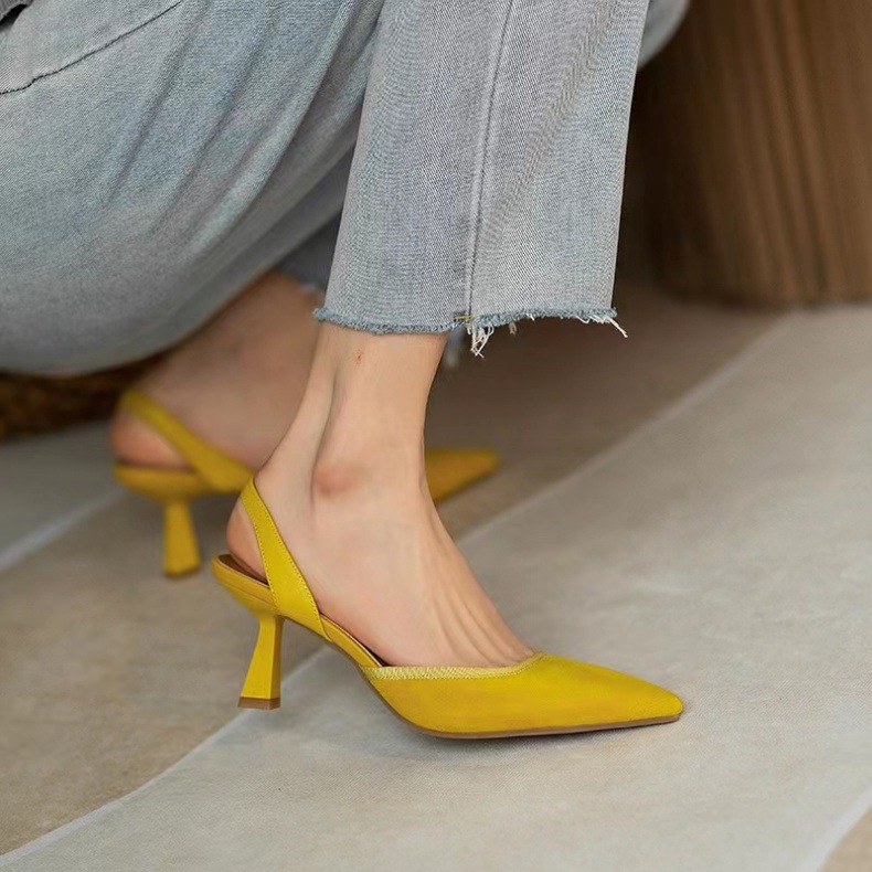 High Heel Shoes for Women: Versatile Pointed Toe Pumps in Black, Brown, and Green 5e39