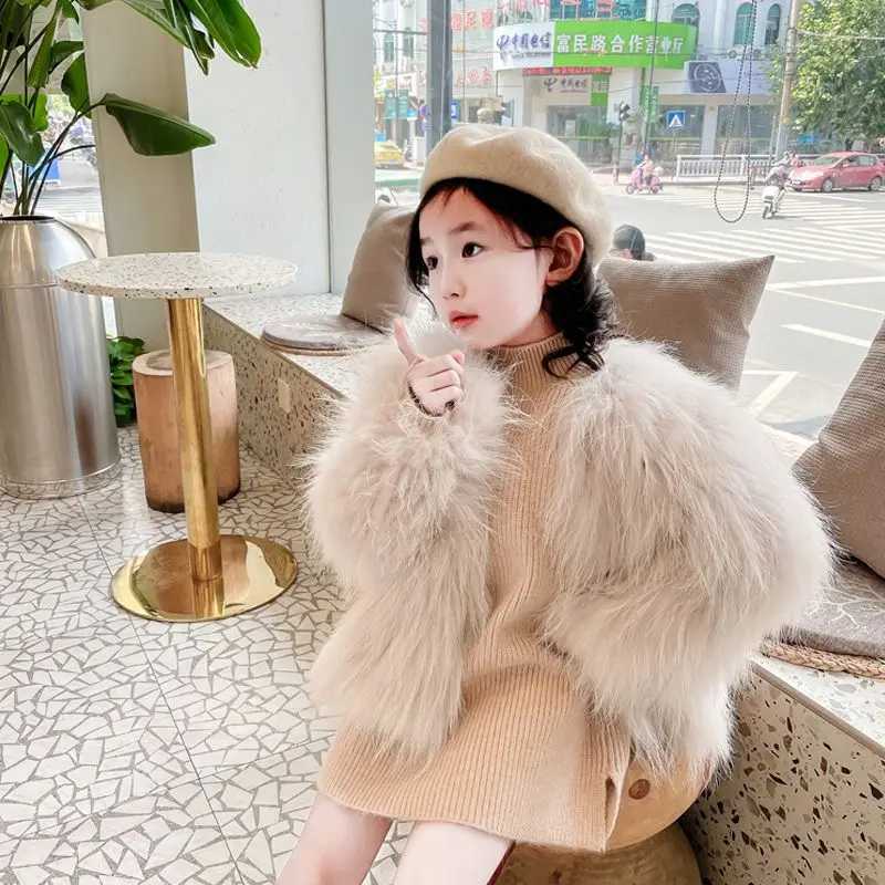 Autumn and winter new thick wool cotton jacket fashionable princess childrens clothing M241018