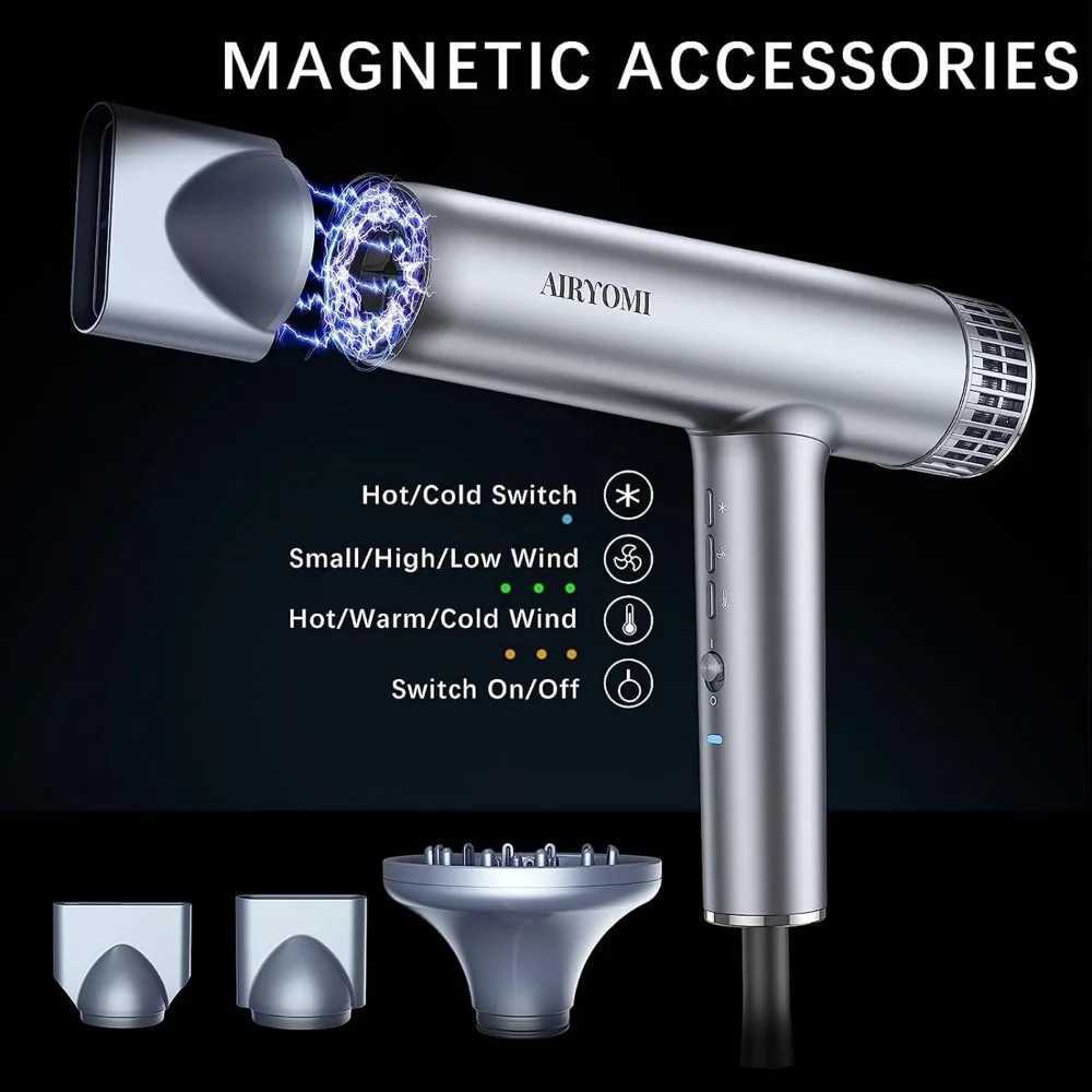 Hair dryer professional brushless motor ion hair dryer with diffuser magnetic nozzle 0.83 pounds 2000W 60dB W241018