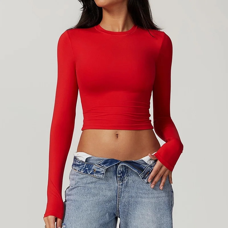 Cloud Hide Super Sexy Girls Yoga Shirts Running Long Sleeve Blouse Workout Sports Gym Top Women TShirt Fitness Shirt 241018