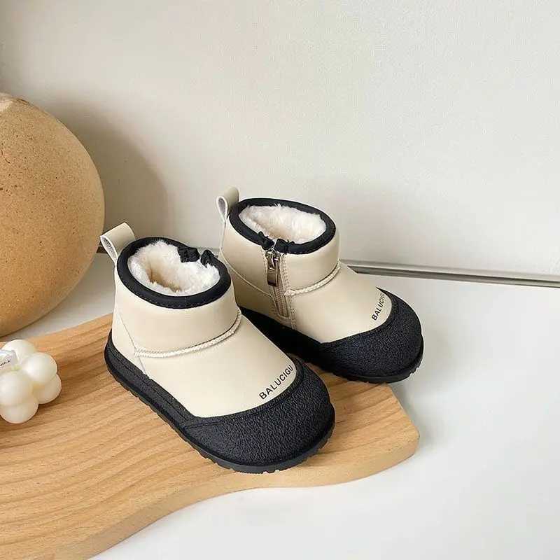Boots Boys Snow Boots Winter Children Short Boot Plush Warm Cotton Boots Anti Slip Cotton Shoes Winter Shoe for Girl Ankle Boots H241018