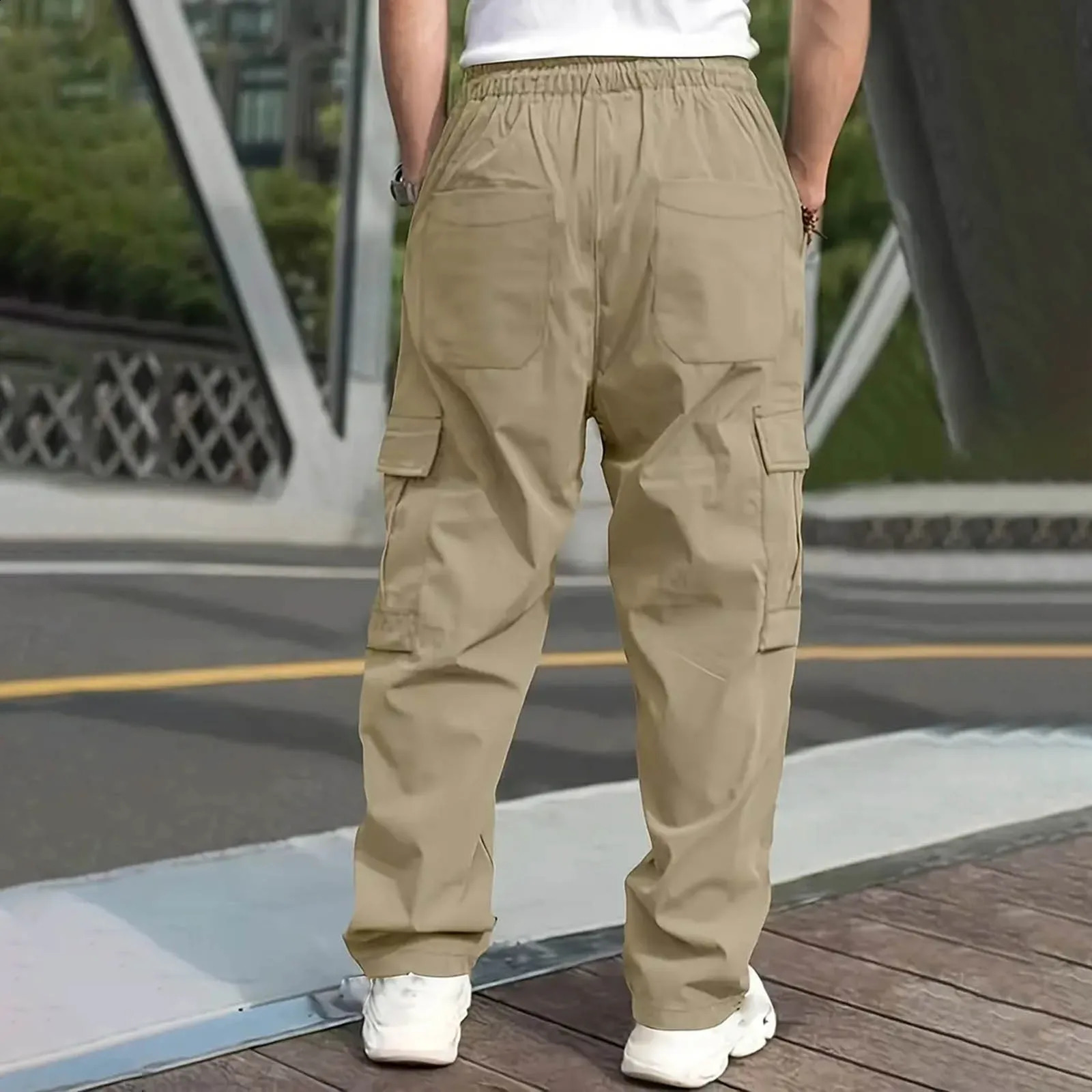 Autumn Multi Pocket Workwear Pants Men Cargo Pants Straight Tube Multifunctional MenS Casual Pants Oversized MenS Pant 241010