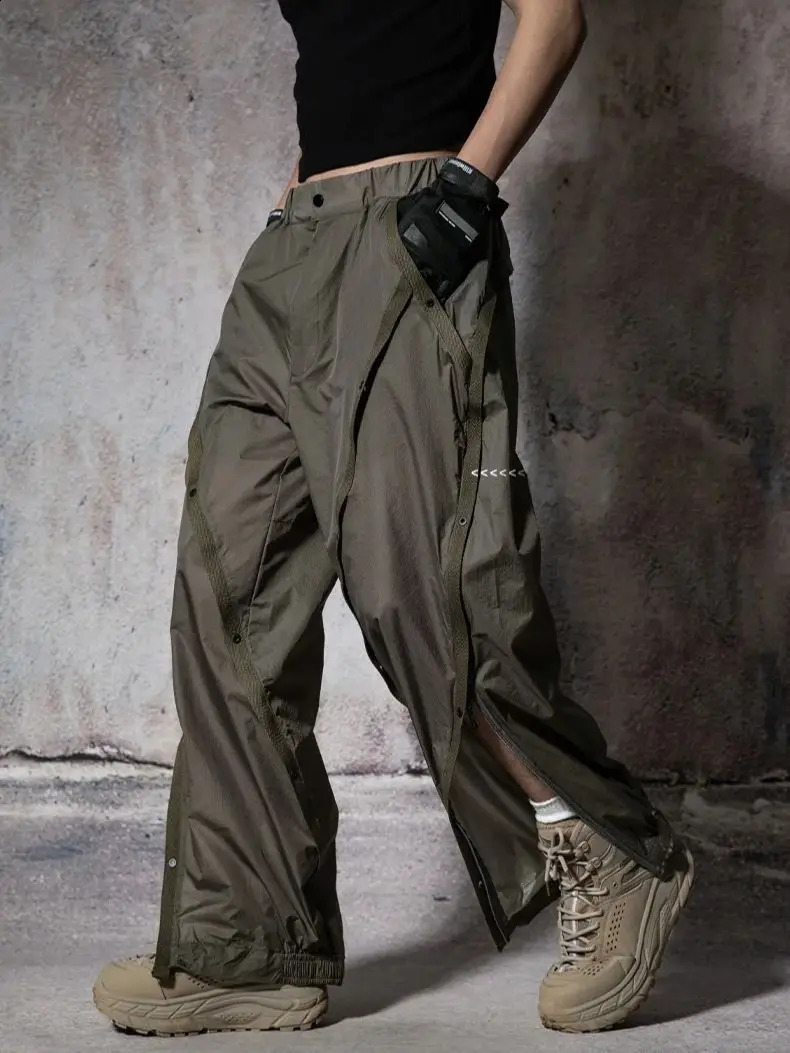 Three Defense Punch Pants Men Outdoor Thin Section Waste Functional Wind Sports Japanese Loose Mountaineering Casual Pants 241010