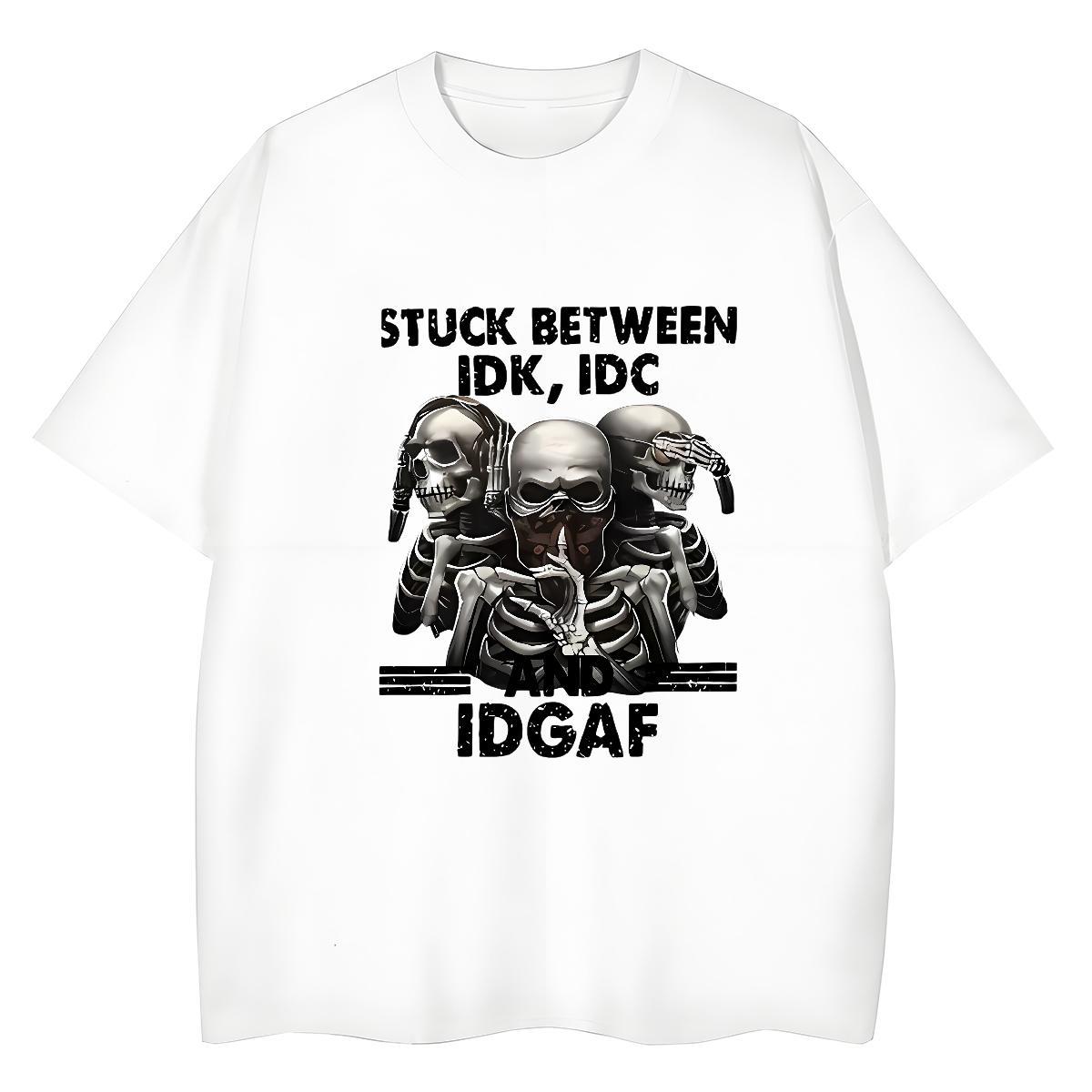 Casual New T Shirts Women 230g Cotton Crew Neck Breathable Sport skull Women Tshirts Comfortable Anime Print Top Shirts