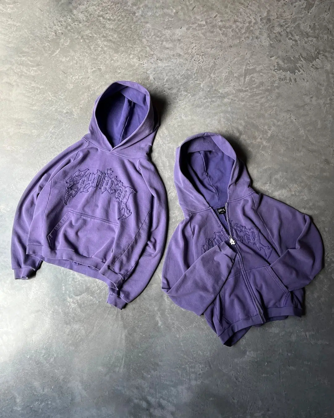 High Street Retro Streetwear Solid Color Embroidered Letters Womens Hoodie Sweatshirt Casual Men and Women Same Style Y2k Tops 241017