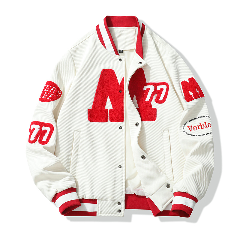 Rh7730 Autumn/Winter Color Matching Men's Baseball Suit Hipster Brand Hong Kong-Style American Teen Jacket Plankton Hand