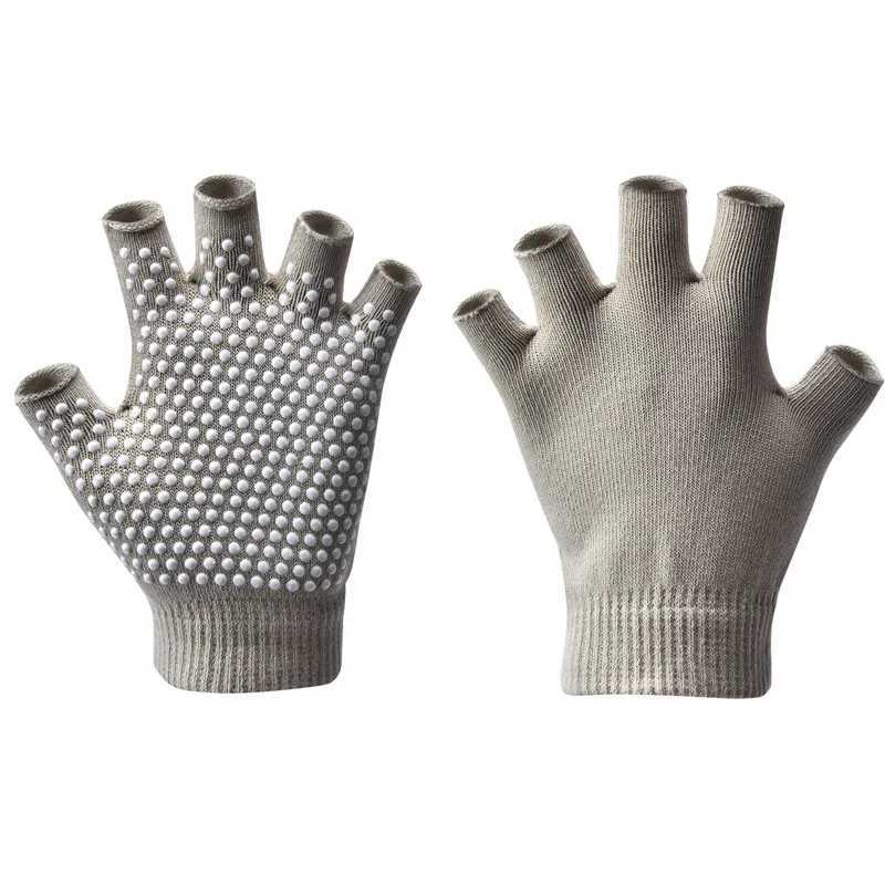 Female Half Finger Warm Anti slip Yoga Gloves Pilates Gloves Indoor Dance Fitness Training Open Finger Exercise Gloves Yoga AidW241018