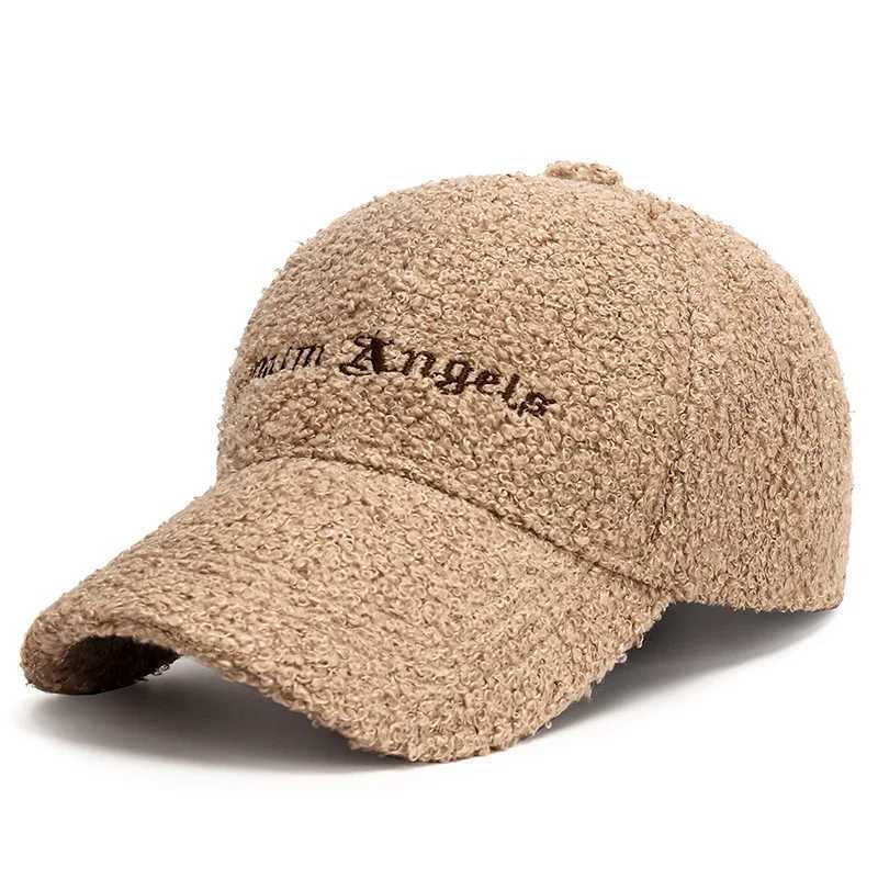 Autumn and Winter Lamb Wool Fur Warm Baseball Cap Women Men Versatile Adjustable Duckbill Cap Plush Outdoor Hat X241018