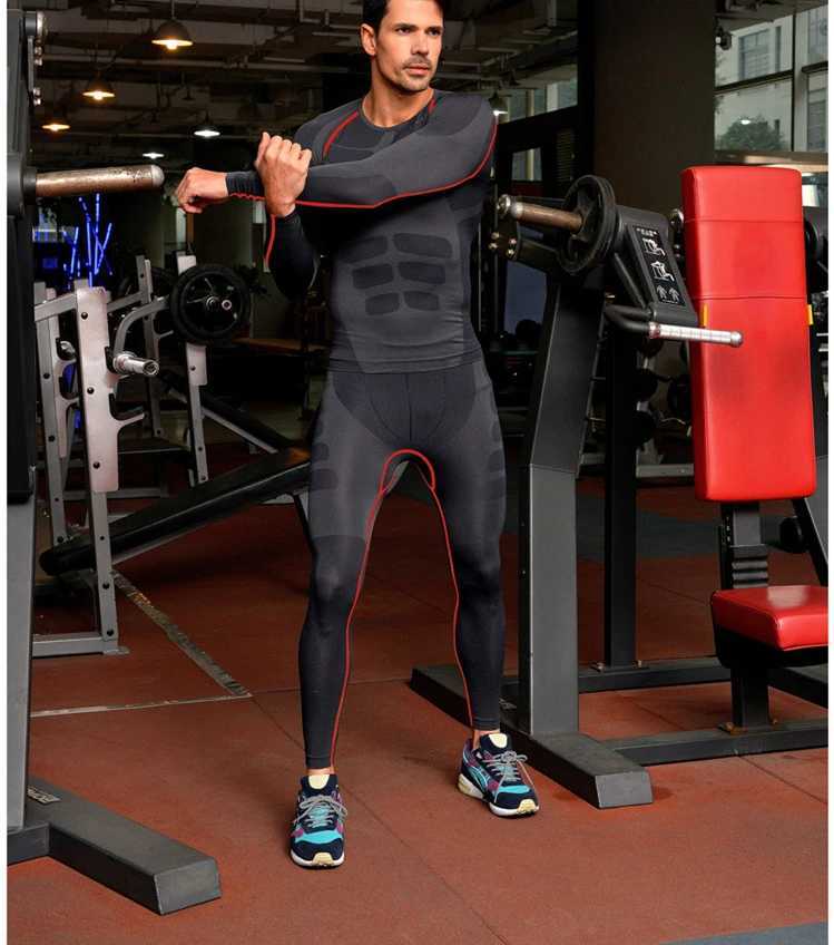 Men's Thermal Underwear 2019 Fitness Set Mens Hot Underwear Fitness Clothes Mens Top Tight Clothes Y2410186GD9