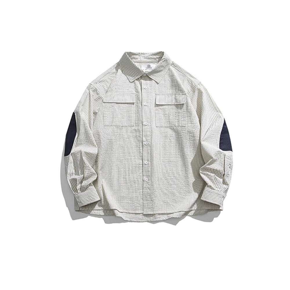 shanshi Men's shirts High street wide striped shirt, men's women's brand, spring autumn top trendy interior casual and handsome versati