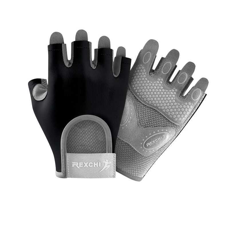 Bicycle Gloves Womens Fitness Gloves Gym Weightlifting Yoga Fitness Training Thin Breathable Half Finger GlovesW241018