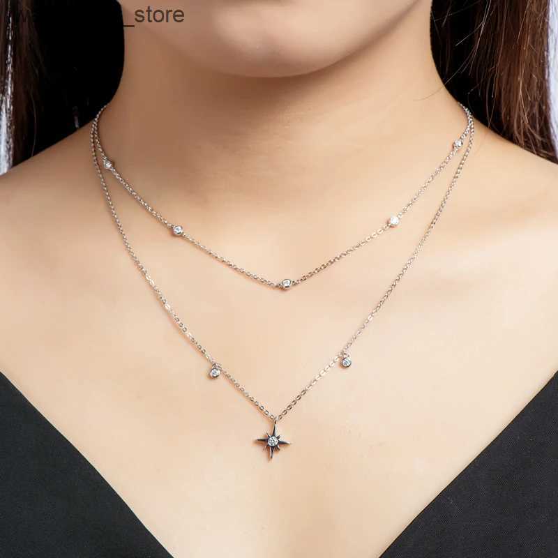 Chokers IOGOU Choker 925 sterling silver round 2.5mm D color silica womens necklace 14k gold certificate gift 16+2 inches L240910